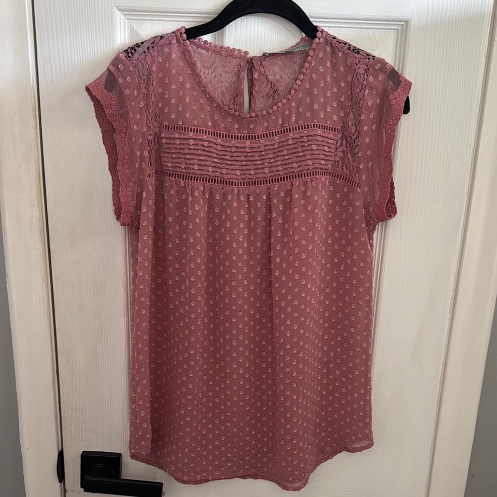 Daniel Rainn Pink Lace Blouse